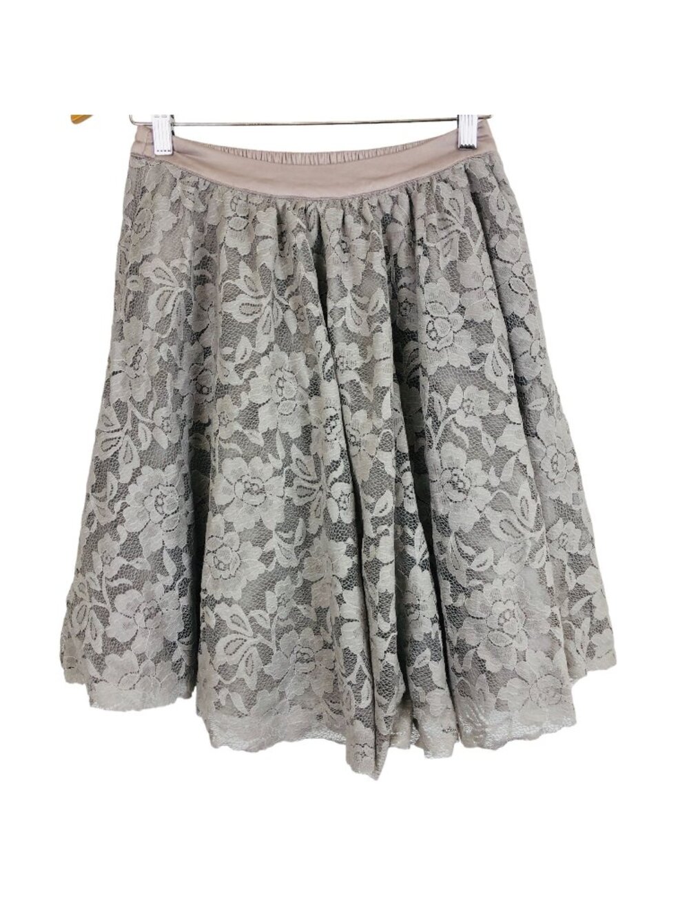 Comme Toi Women's Tulle Skirt Small Layered Gray Lace Satin Lined